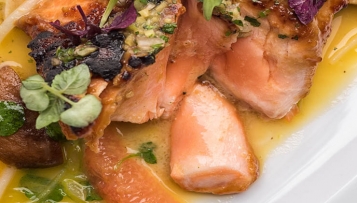 Rezept: Miso-Lachs, Orange &amp; Shii Take