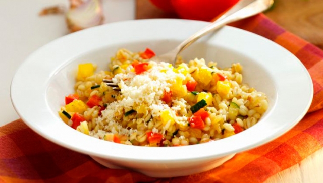 Kochen mit Beta-Glucan Gerste: Paprika-Gersten-Risotto