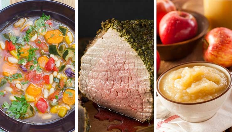 Kalorienarmes Silvestermenü: Gemüsesuppe, Roastbeef, Apfelkompott