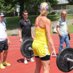 netzathleten; Thomas Salcher (2. v. R.) beim Training von Maria Riesch