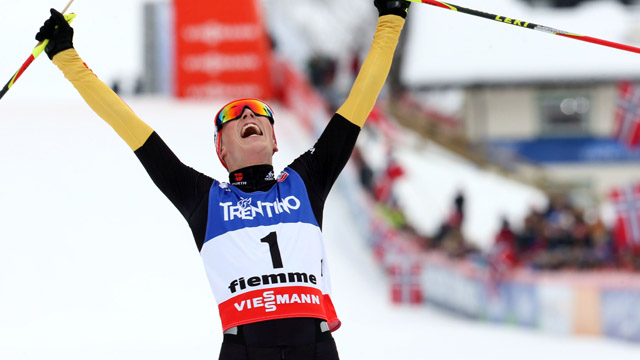 gettyimages; Eric Frenzel holt sein zweites WM-Gold in Val di Fiemme (2013)