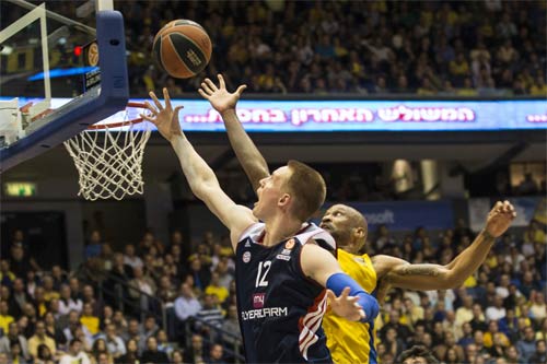 getty images; Bayern-Forward Robin Benzing in der Euroleague 2013/14 gegen Tel Aviv