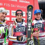 gettyimages.de -- Die Österreicher Max Franz (li., 2. Platz) und Matthias Mayer (re., 3. Platz) gratulieren Josef Ferstl