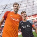 ING Deutschland / Philipp Reinhard Dirk Nowitzki (li.) und Mick Schumacher (re.) bei "Champions for Charity" 2019 in der BayArena Leverkusen.